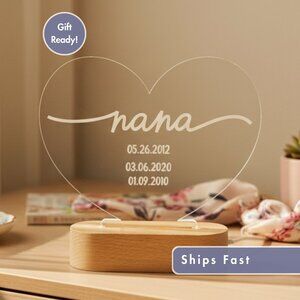 Mother’s Day Personalized Night Light | Custom Gift for Nana, Grandma & Mom